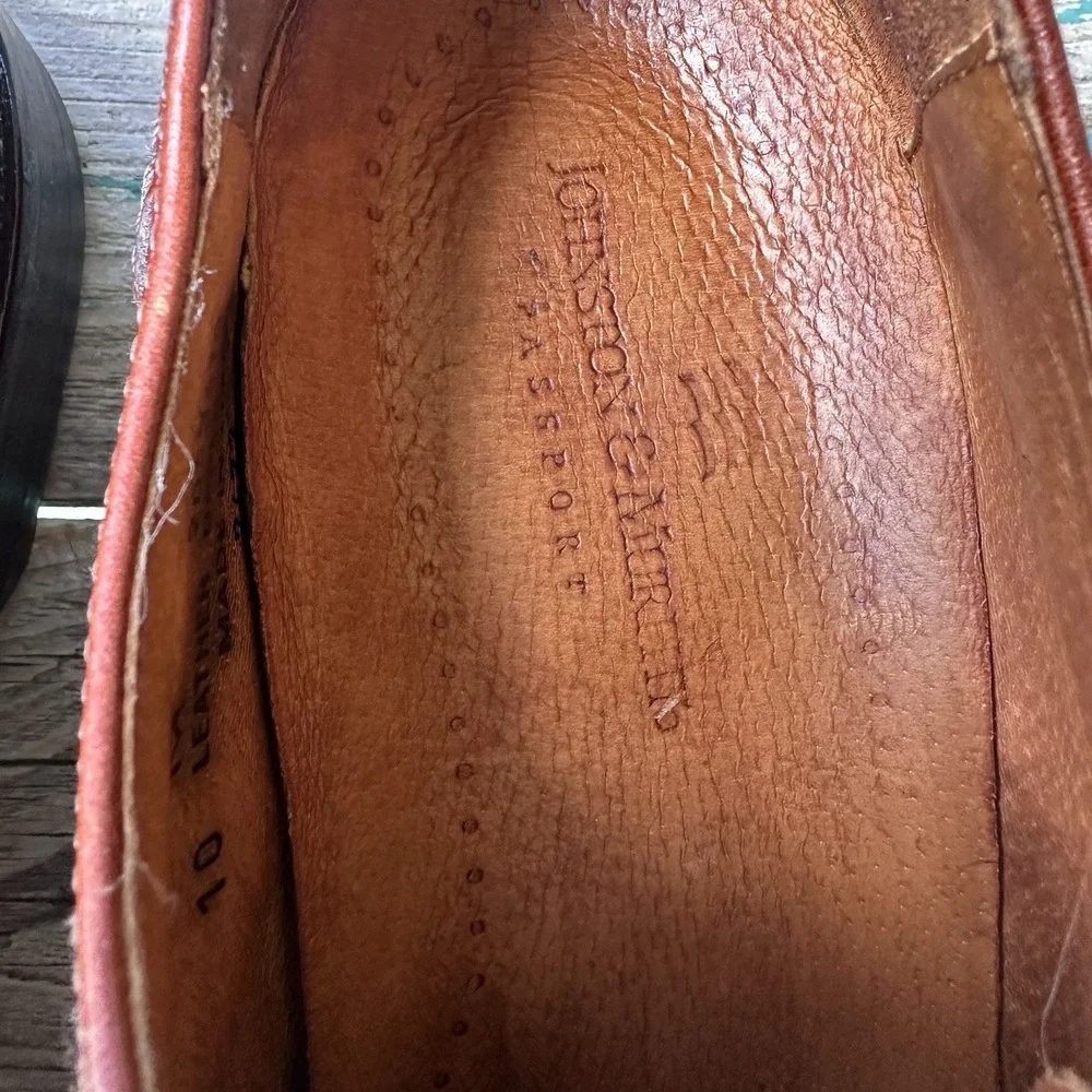 Johnston Murphy Passport Leather Shoes Men's Size 10M Brown Leather Dress Office